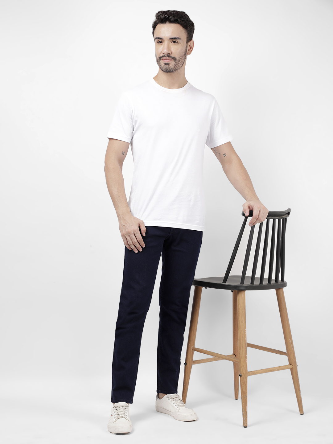 Numero Uno Men Solid Dark Blue Jeans